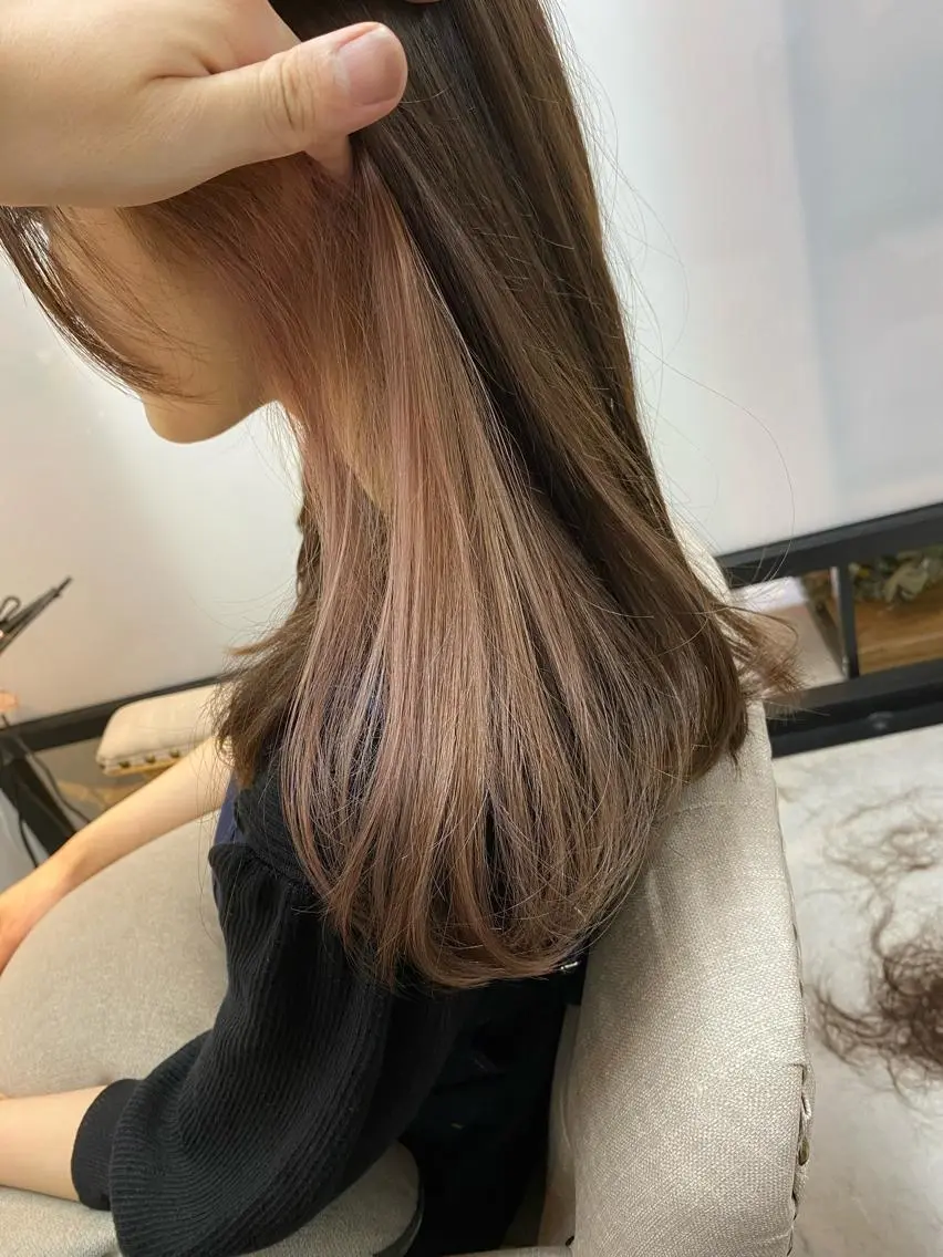 ロング カット ヘアカラー トリートメント 透明感/ツヤ髪/ さら艶/前田祥汰のヘアスタイル