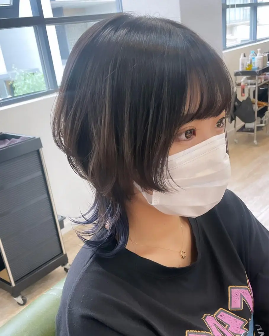 ミディアム カット ヘアカラー トリートメント ウルフカット/ボブ りなのヘアスタイル