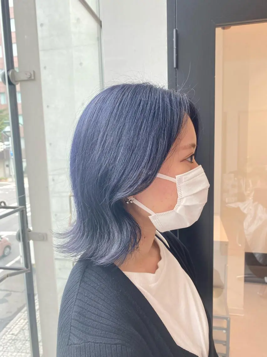 カラー ネイビーカラー 韓国ヘア/艶髪🎀 宮川みほのヘアスタイル