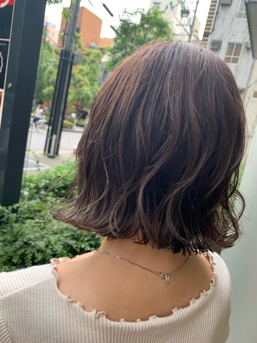ショート カラー アッシュ パープルカラー パープルアッシュ Lolonois梅田 /Okazaki:)のヘアスタイル