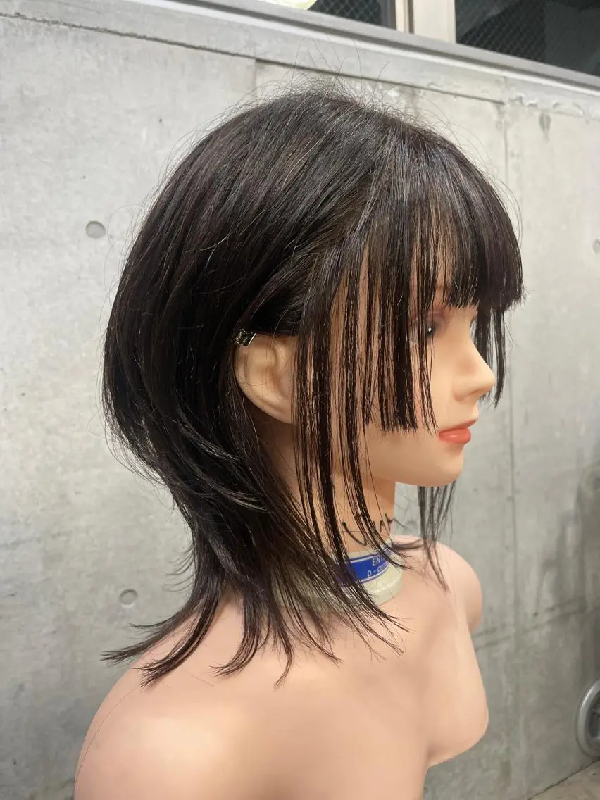 ミディアム 韓国タッセルカット レイヤーカットのヘアスタイル