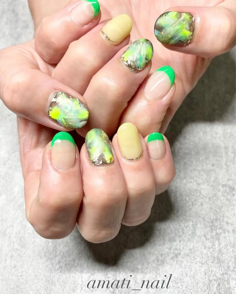 ネイル アートネイル フレンチネイル ミラーネイル ニュアンスネイル ワンカラーネイル ハンドネイル amati_nail TAKAKOのネイルデザイン
