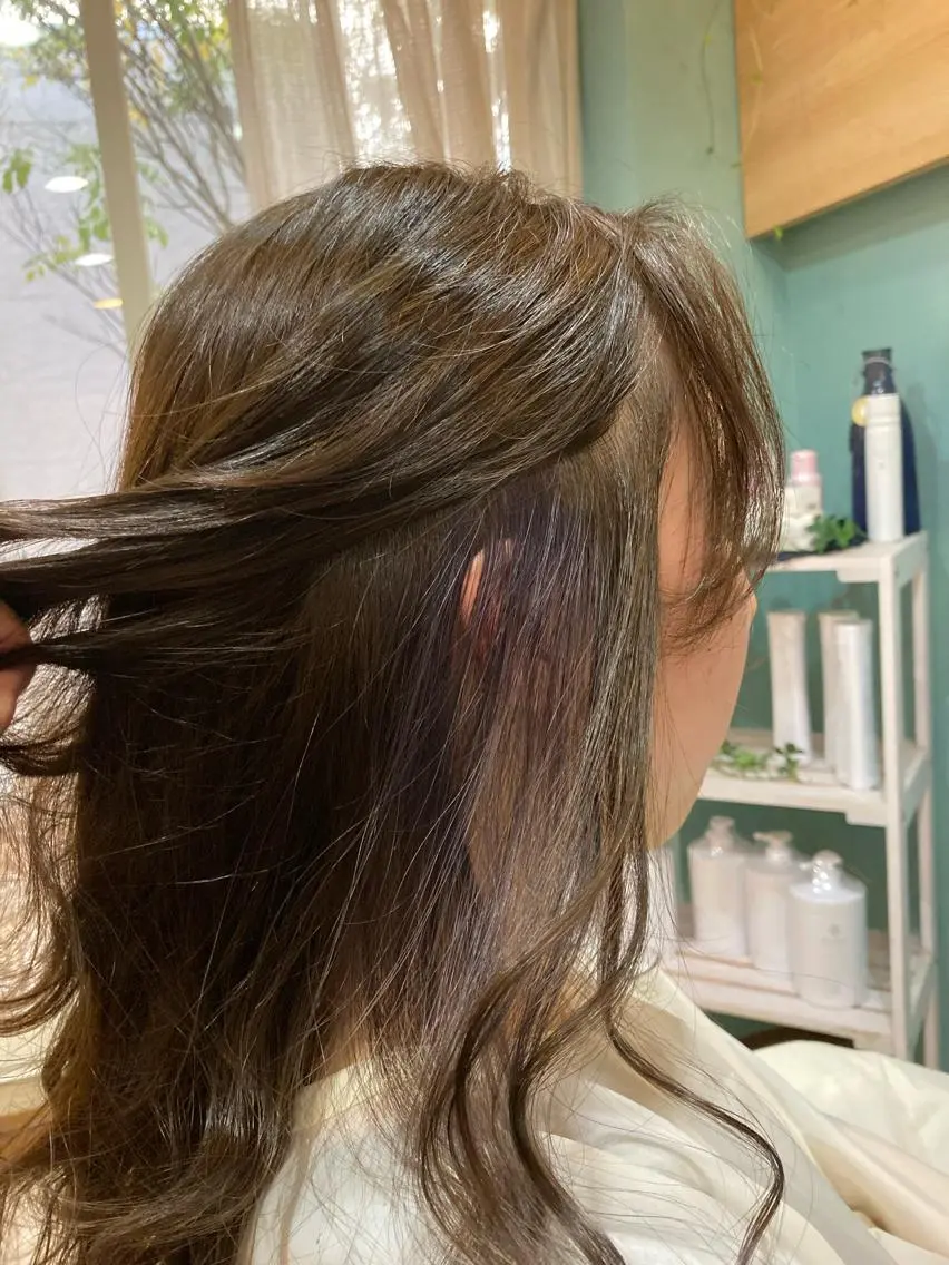 ロング カラー イヤリングカラー 谷川 穂のヘアスタイル