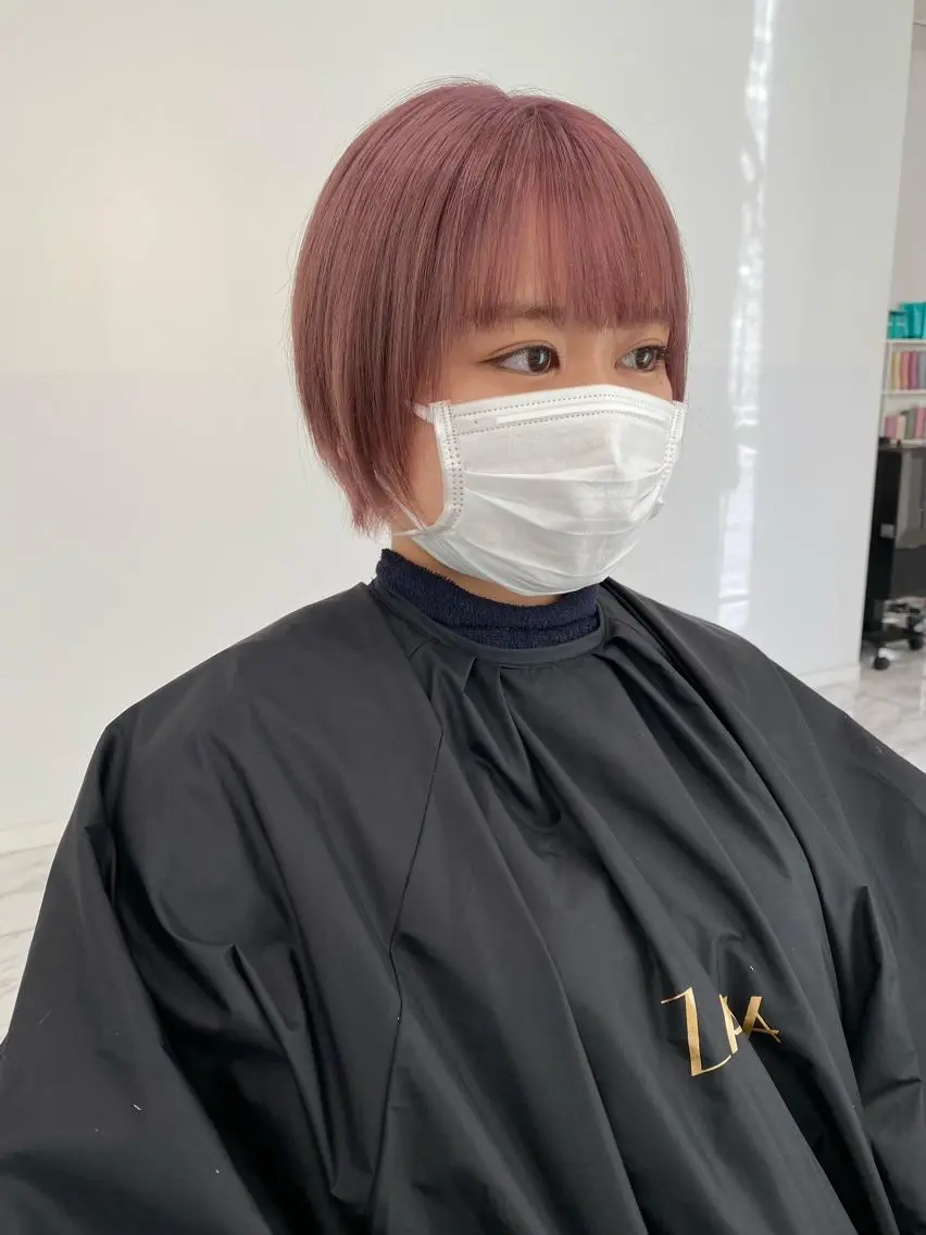 ショート カラー ベージュカラー ピンクカラー ピンクベージュ インナーカラー/レイ ヤーカット♡/マキシのヘアスタイル