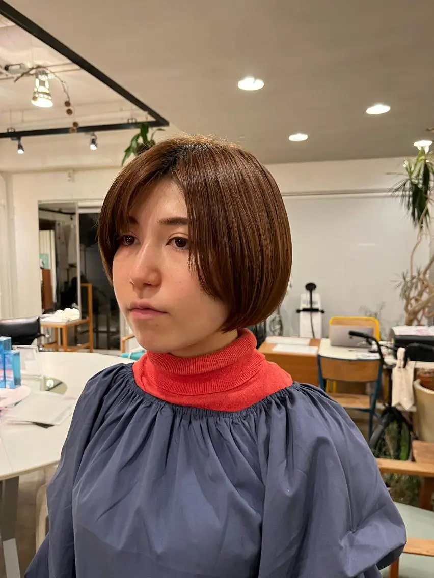 ショート カラー うる艶カラー/恵比寿 ベージュ/丸山陽平のヘアスタイル