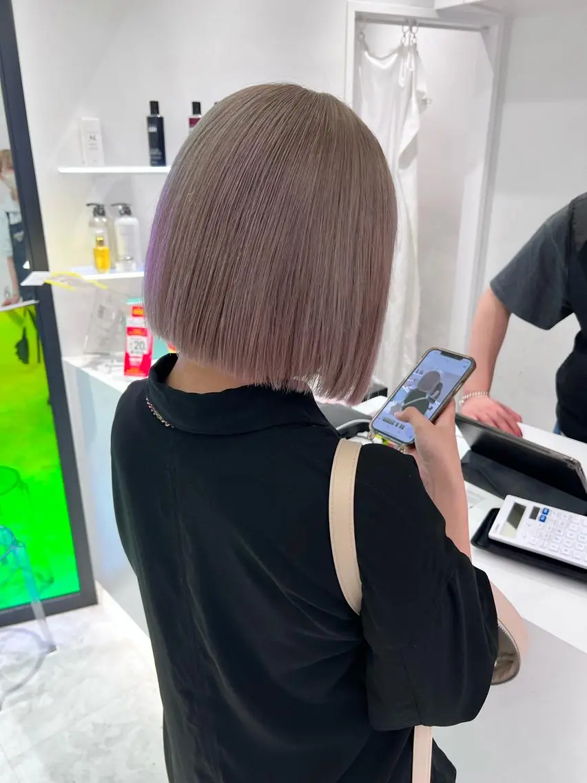 ミディアム カラー ヘアアレンジ ダブルカラー｜ なおき｜池袋美容師のヘアスタイル