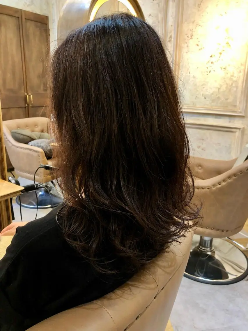 セミロング カラー パーマ 鷺沼駅徒歩1分 キシタクのヘアスタイル