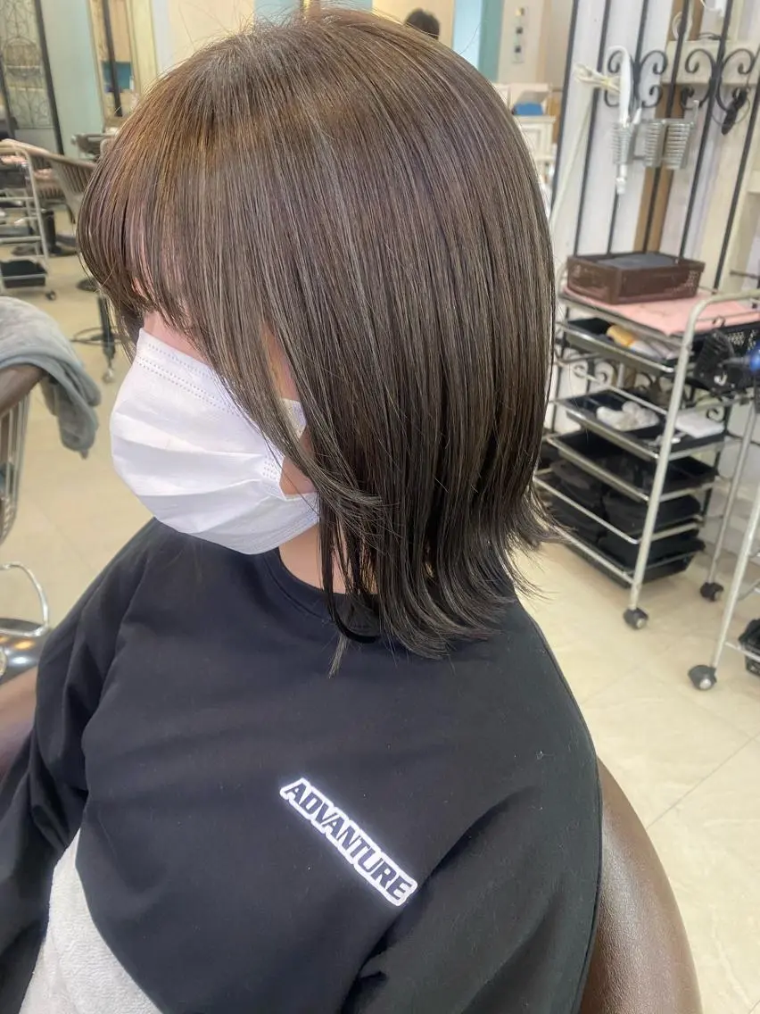 ミディアム カラー パーマ ヘアアレンジ kame|レイヤー / 似合わせ顔周りのヘアスタイル