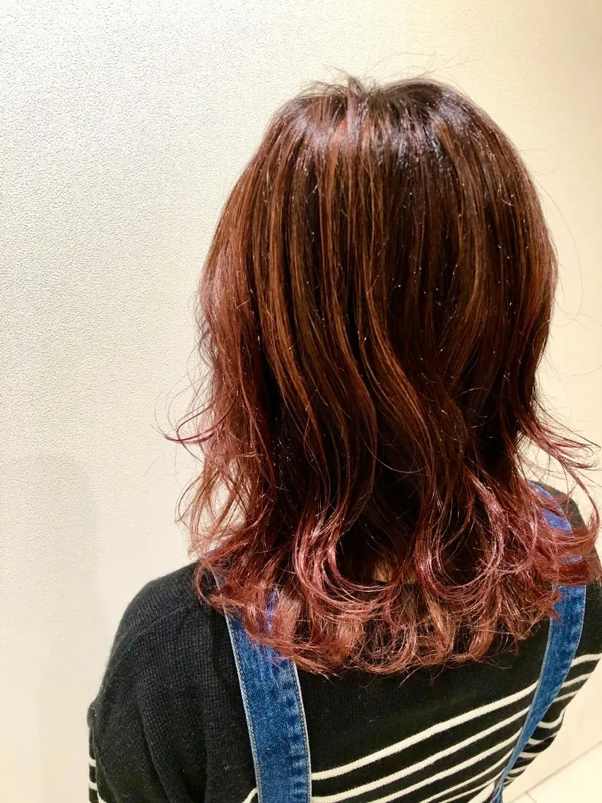 ミディアム カラー バレイヤージュ レイヤーカット ✨髪質改善🎨 杉本賢人のヘアスタイル