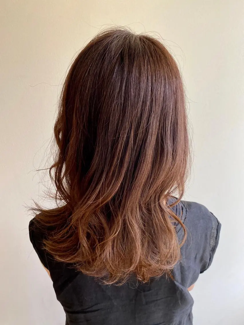 セミロング カラー INCE HAIR 竹牟礼翔のヘアスタイル