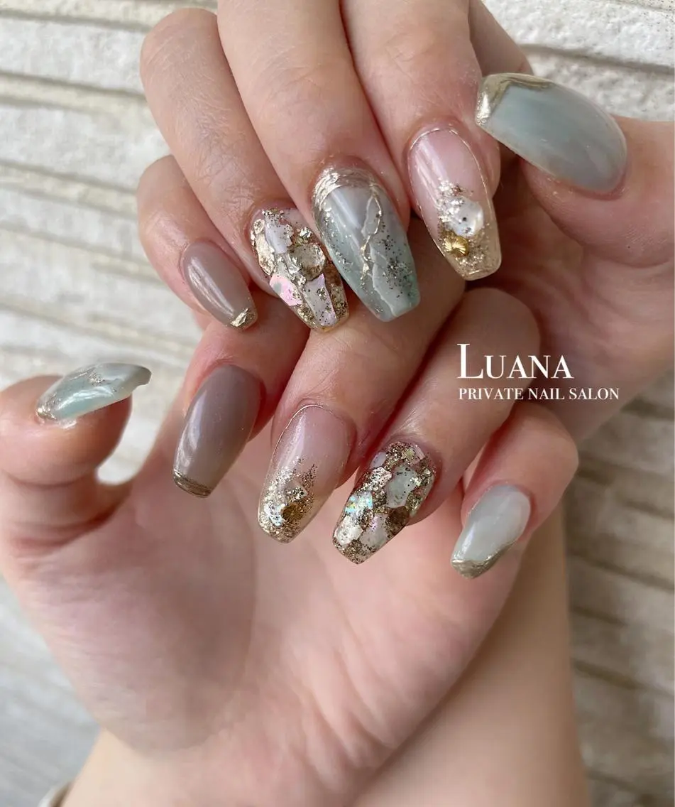 ロング ネイル アートネイル ニュアンスネイル ハンドネイル nail salon neigeのネイルデザイン