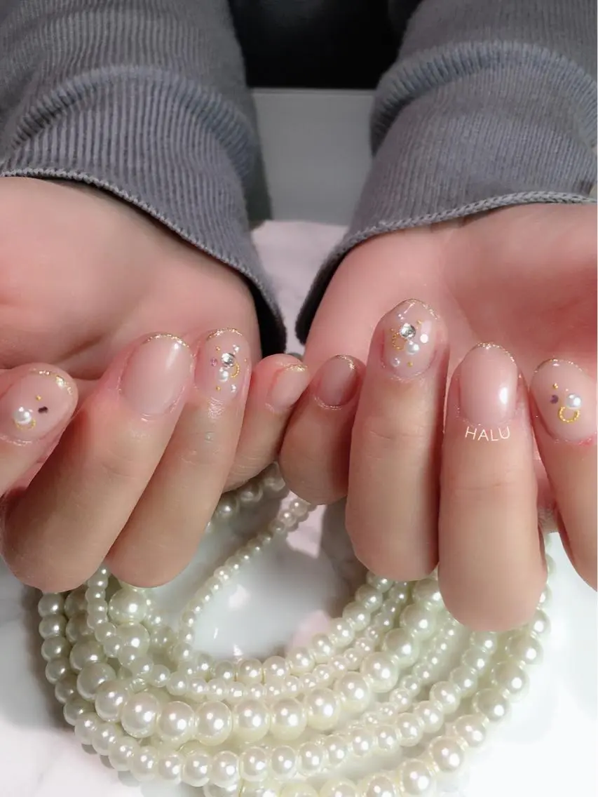 ネイル アートネイル オフィスネイル シンプルネイル HALU ハルのネイルデザイン