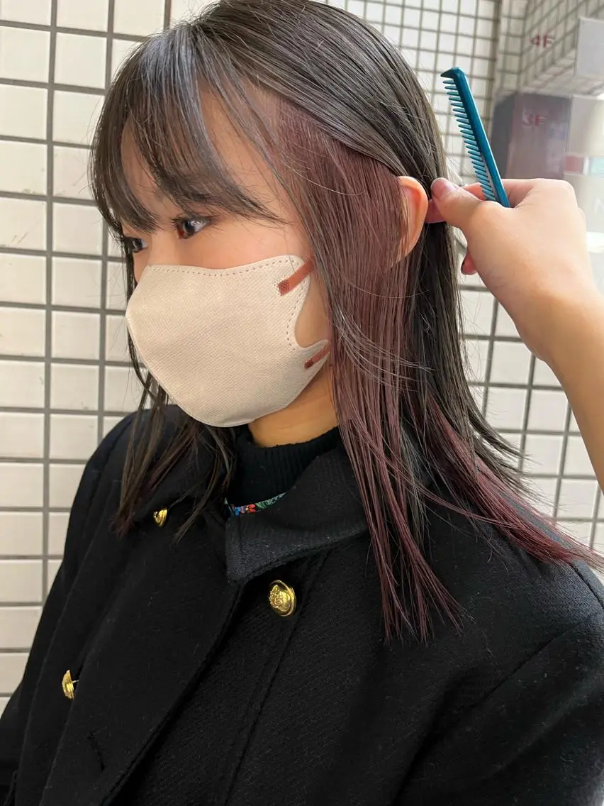 セミロング 🐩透明感ミルクティ ーピンクニイナ🐩のヘアスタイル