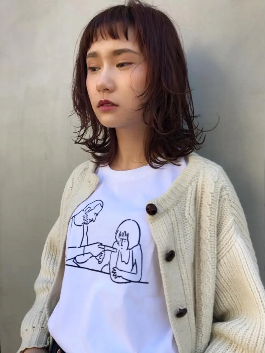 ミディアム カット ヘアカラー トリートメント 一ノ瀬 暁のヘアスタイル
