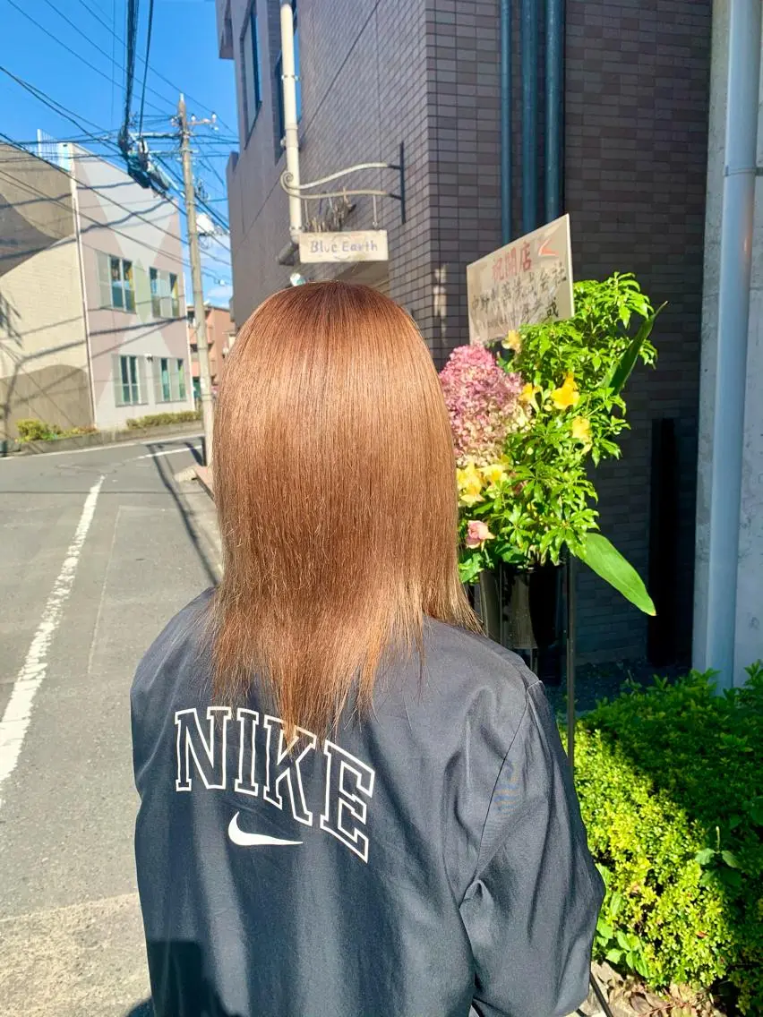 ミディアム カラー ベージュカラー ヘアカラー トリートメント クバガワ シュンのヘアスタイル