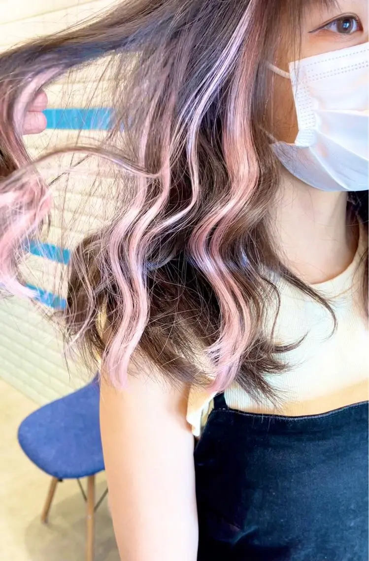 セミロング カラー ヘアアレンジ エクステ ハロウィン 新宿/韓国レイヤー 髪質改善カラー/角所のヘアスタイル