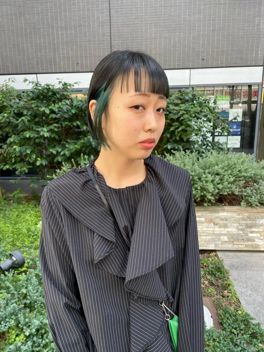 ミディアム カラー パーマ ヘアアレンジ メンズ キッズ ネイル マツエク・マツパ アイブロウ グリーン カット ヘアカラー トリートメント tatsumi/ボブ ウルフ/レイヤーのヘアスタイル
