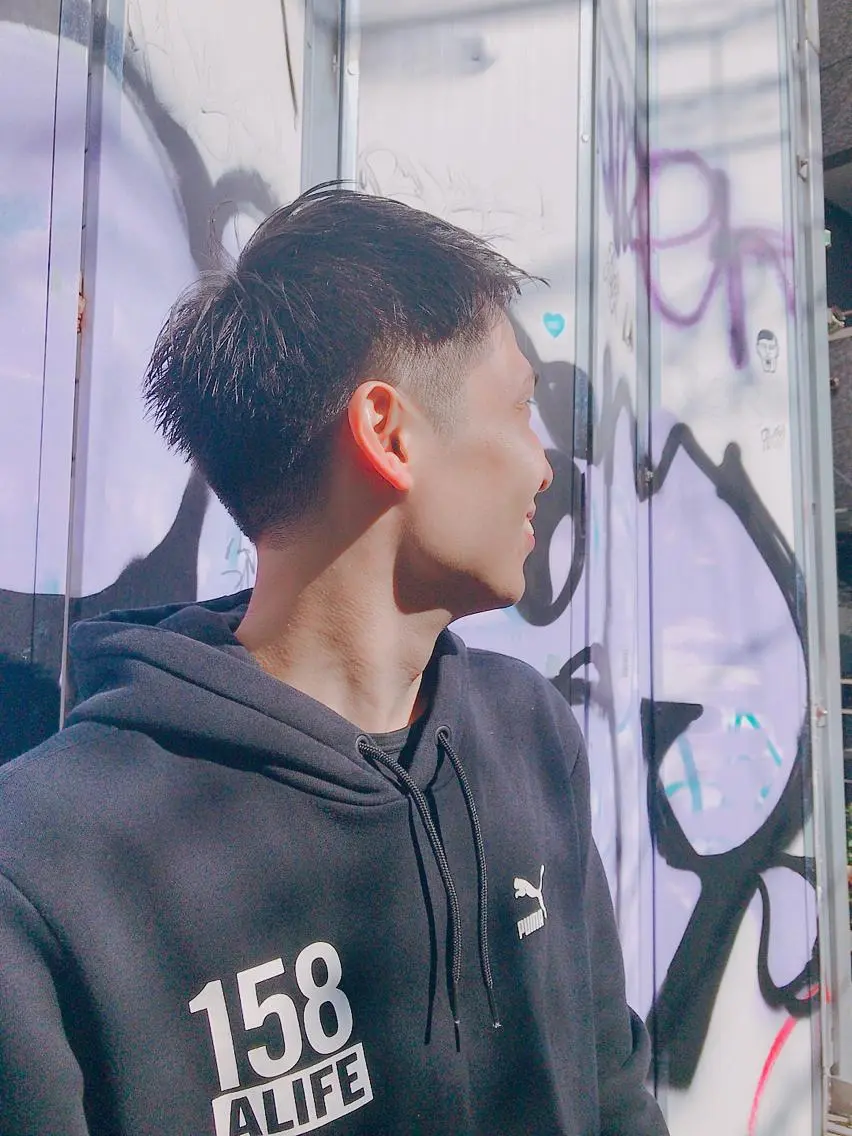 ショート カラー パーマ メンズ 刈り上げ カット ちこ .のヘアスタイル
