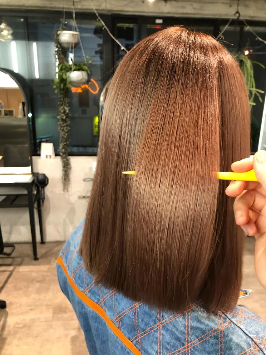 ミディアム 髪質改善 トリートメント ナチュラル透明感🌱 小山美樹子のヘアスタイル