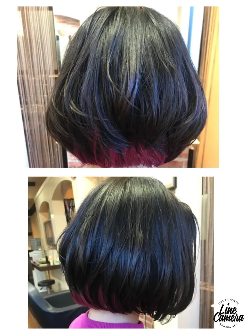 ショート カラー グラデーションカラー インナーカラー レッドカラー 家田 竜のヘアスタイル