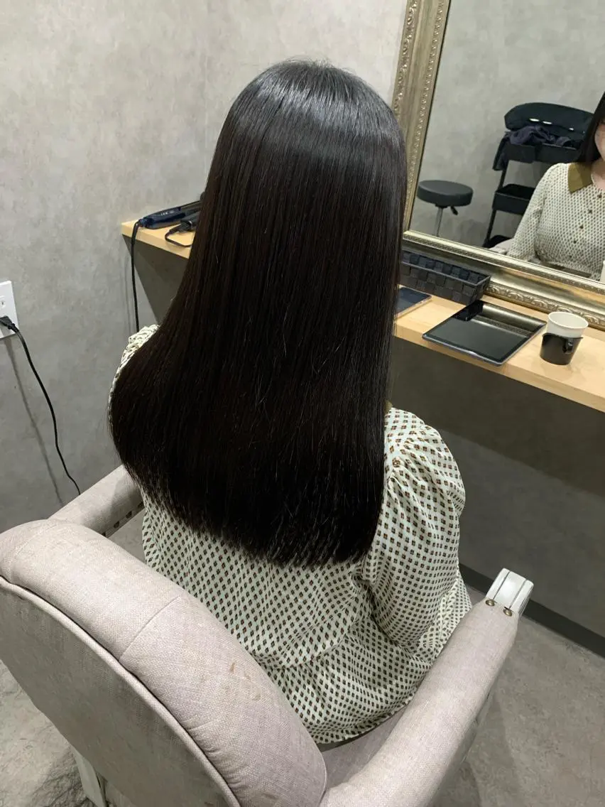 ロング 縮毛矯正 カット 縮毛矯正 ゆきな 5月から復帰のヘアスタイル