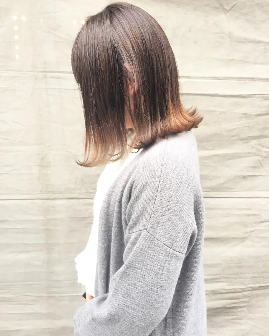 ミディアム カラー パーマ ヘアアレンジ メンズ キッズ ネイル マツエク・マツパ 透明感カラー グラデーションカラー グレージュ グラデーション ヘアカラー トリートメント ヘッドスパ 顔まわりレイヤー× 韓国ヘアオタベシンヤのヘアスタイル