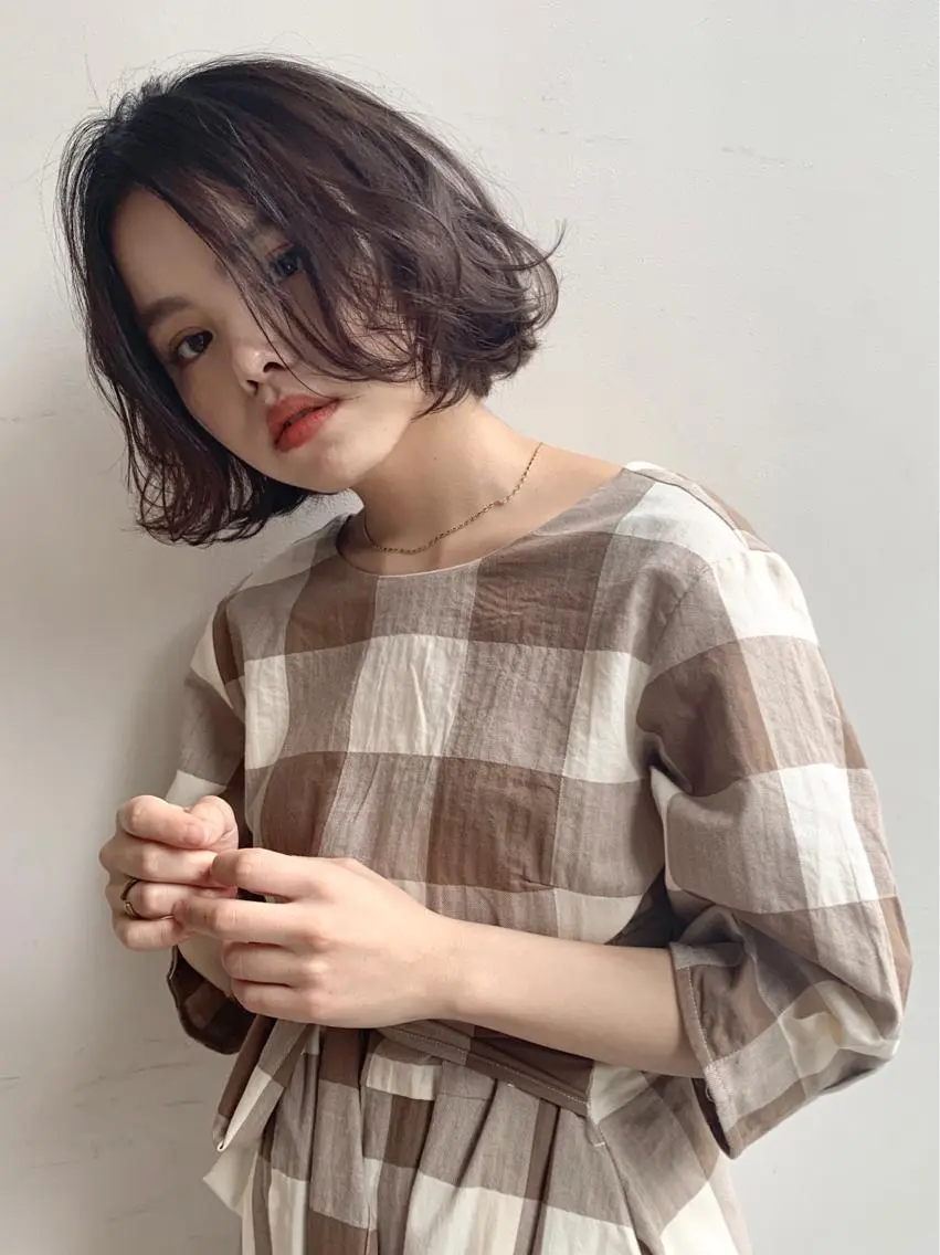 ミディアム パーマ カット ヘアカラー パーマ 似合わせカット🌷関 郁美🌷のヘアスタイル