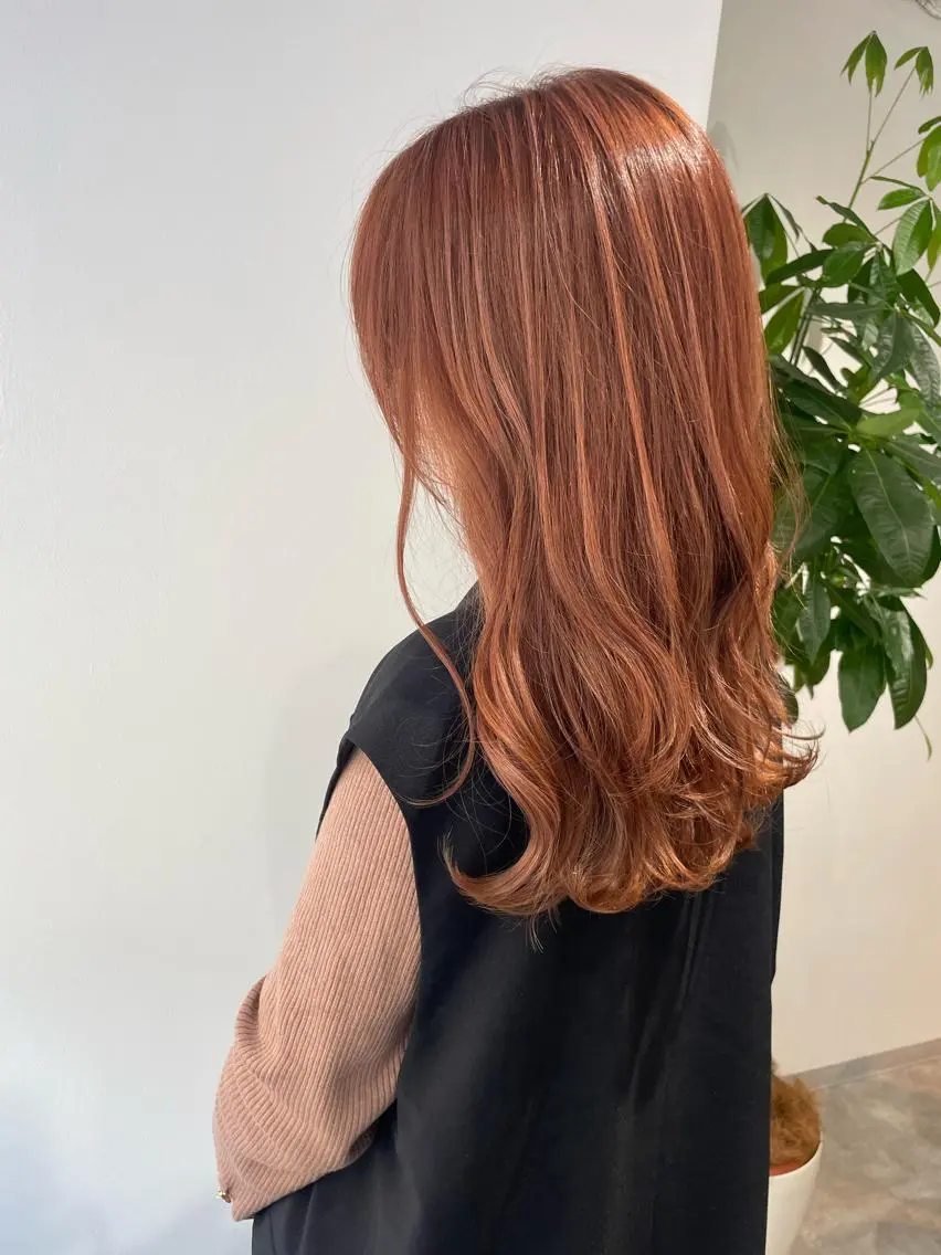 セミロング オレンジブラウン LA.MIU★ 八王子店Mayuのヘアスタイル