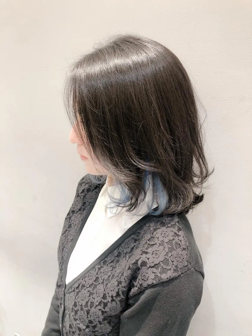 ミディアム カット ヘアカラー トリートメント 似合わせ艶髪カラー ❤️ハダユミのヘアスタイル