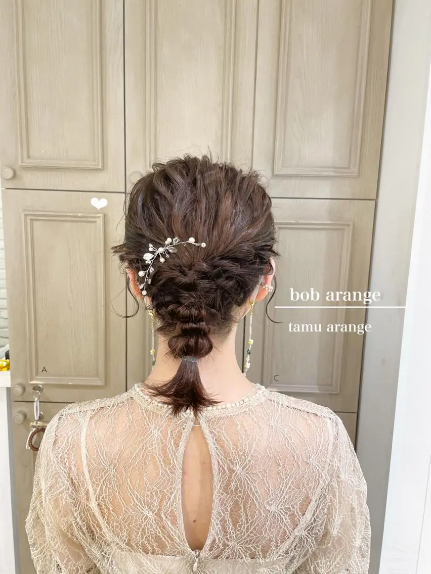 ミディアム ヘアアレンジ ボブ シールエクステ横浜 🐏☁️miminaのヘアスタイル