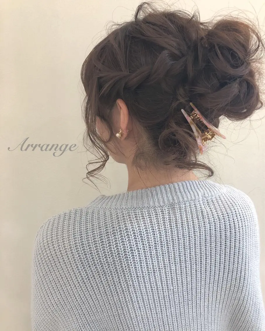 ロング カラー ヘアアレンジ お団子ヘア 柳澤 興輝のヘアスタイル