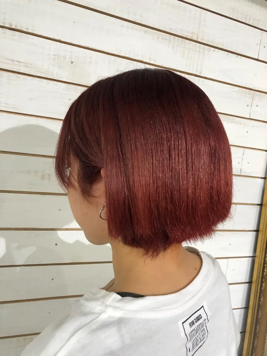 ショート カラー レッドカラー カット ヘアカラー トリートメント 🧡艶髪/エクステ 🫧🧡YUKI❄️のヘアスタイル