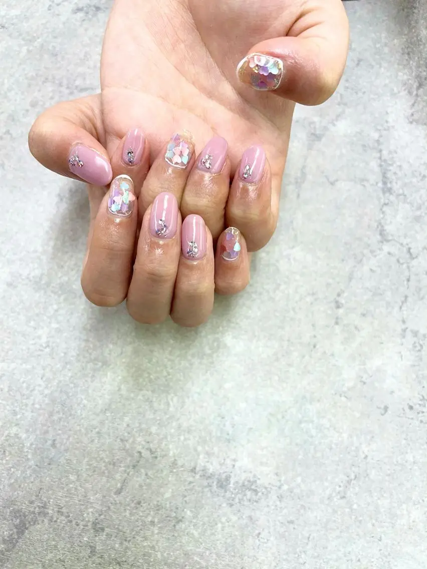 ネイル ハート ホワイト FASTNAIL PLUS 新宿店のネイルデザイン