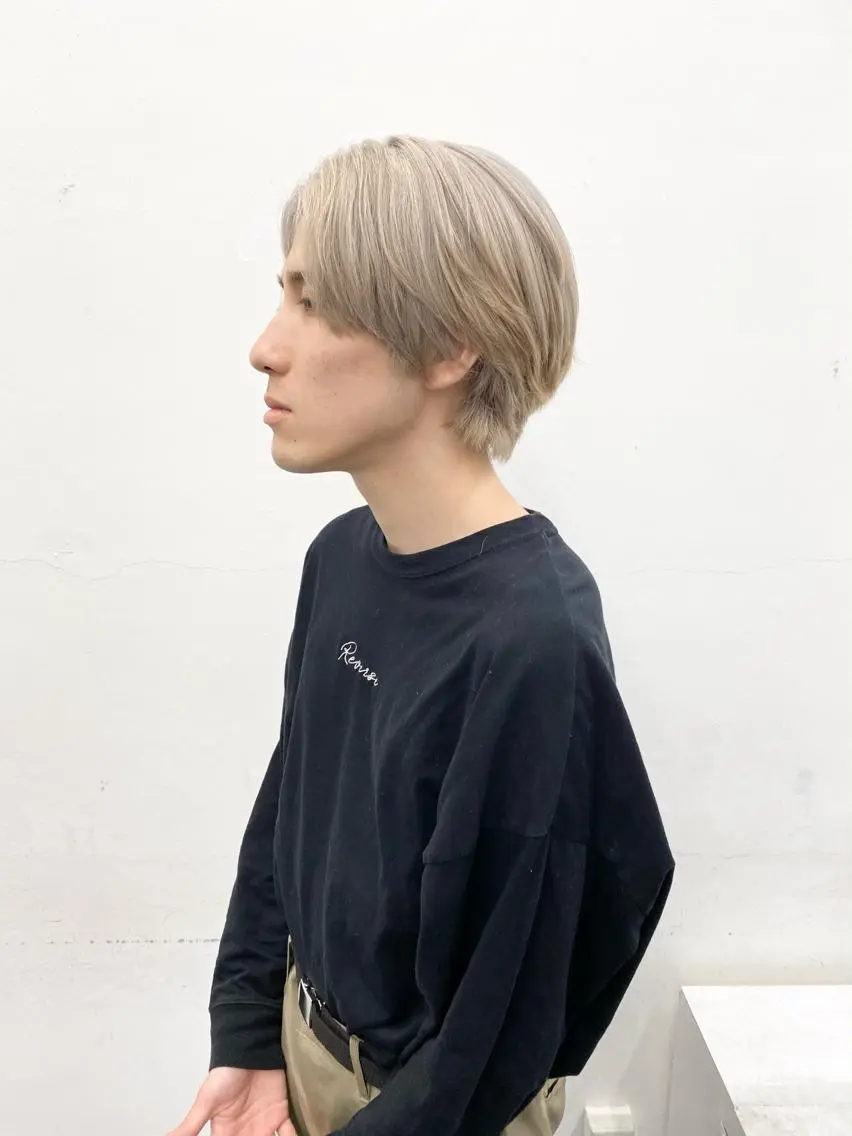 ミディアム カラー パーマ ヘアアレンジ メンズ キッズ ブリーチ　ハイトーン 特化🌈フジタハルキのヘアスタイル