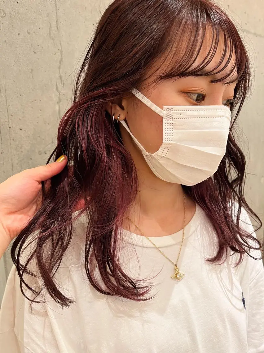 ロング カラー インナーカラー 暖色/パーマ 🌼クニトウメイのヘアスタイル