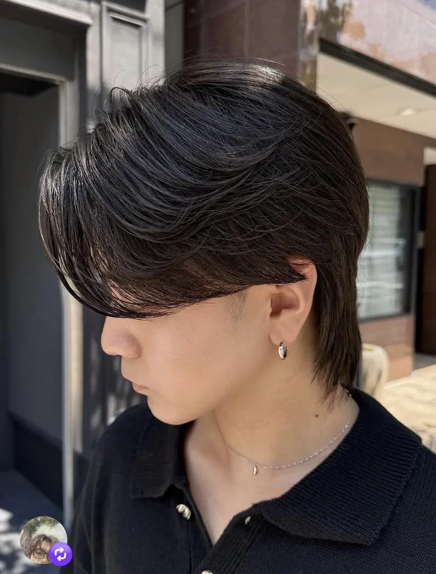 メンズ センターパート メンズ韓国風 マッシュ メンズパーマ メンズショート カット FOCUSJAPAN MENS SALONのヘアスタイル
