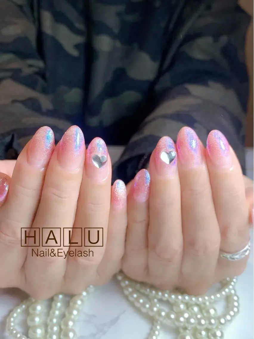 ネイル ブルー ピンク HALU ハルのネイルデザイン