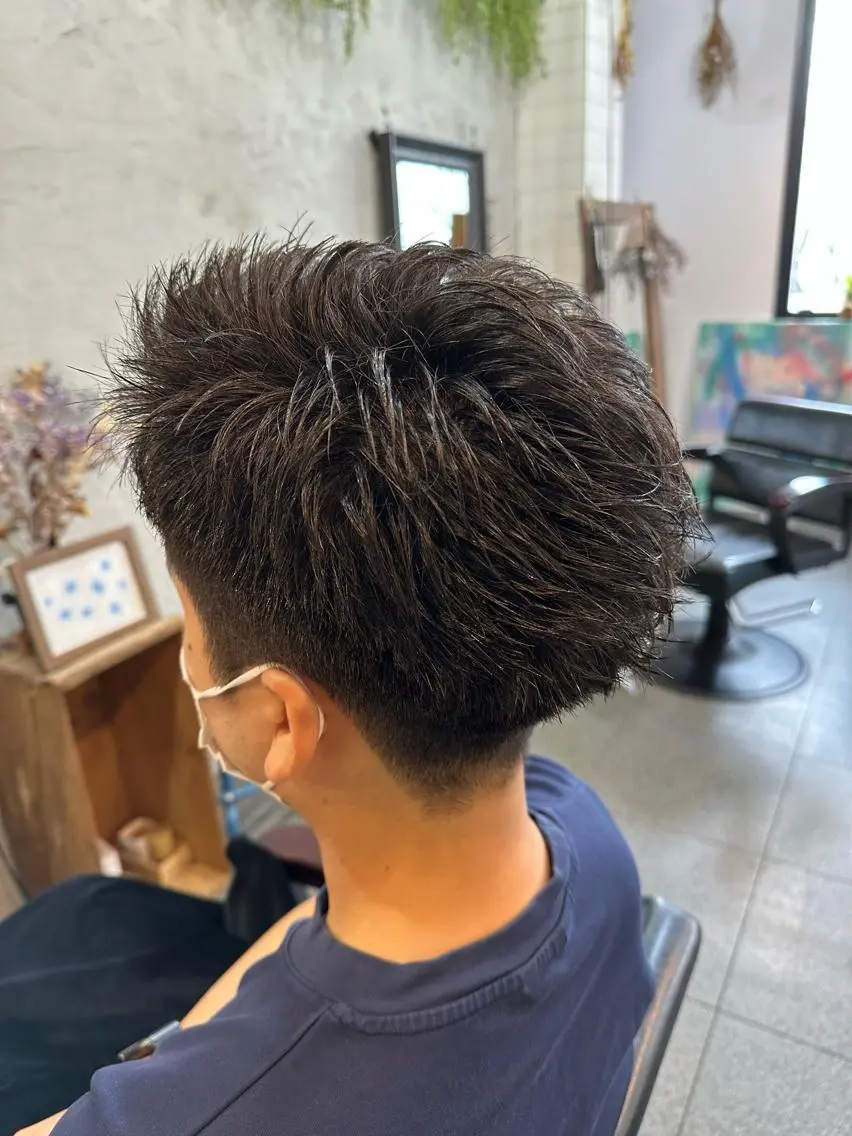 ショート メンズ ショートヘア カット パーマ 元住吉プランツヘアー ☘️まるやま☘️のヘアスタイル