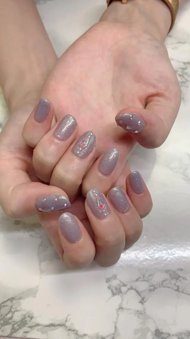 ネイル ハンドネイル はな💎ネイル ワンホン、長さ出しのネイルデザイン