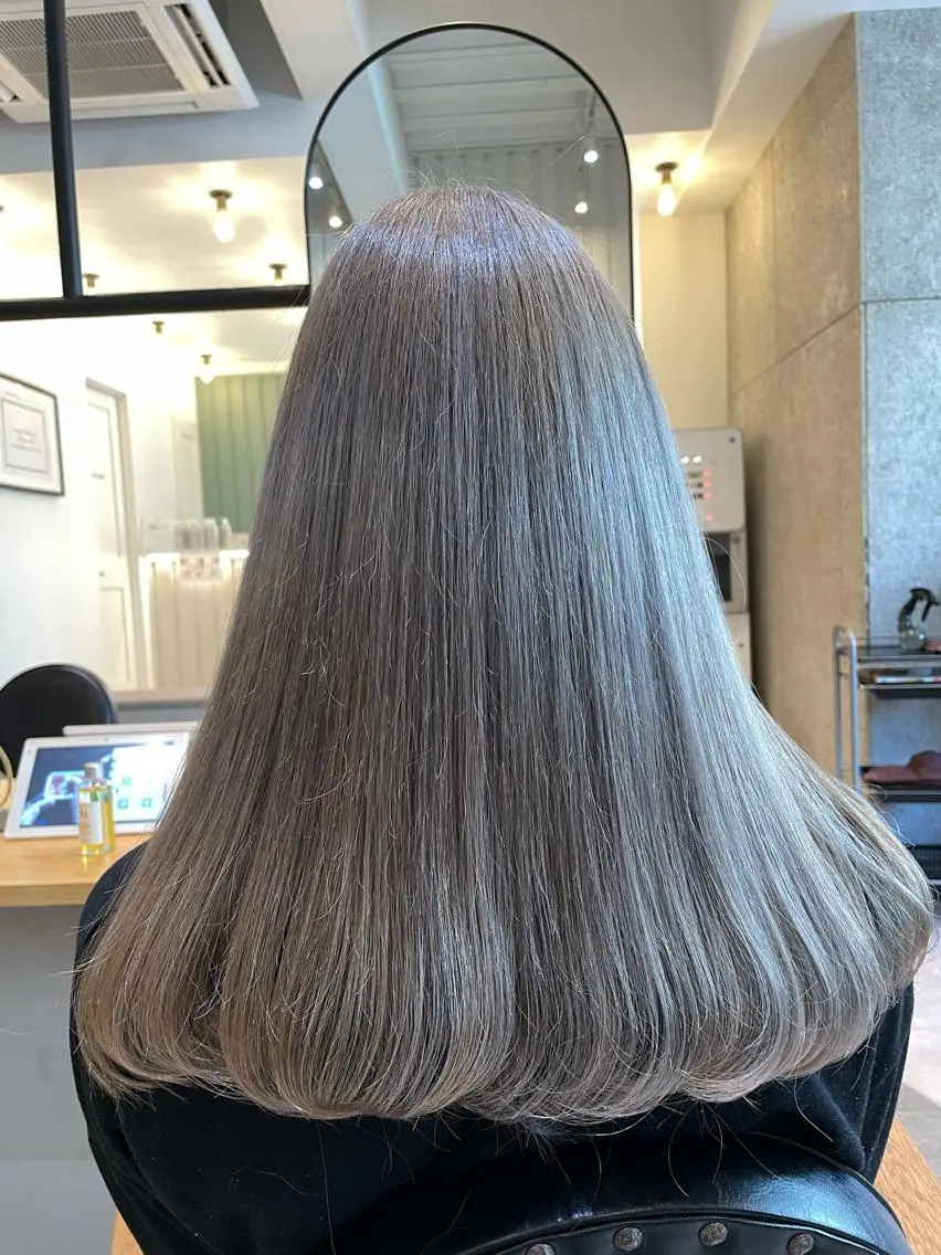 ロング カラー カット ヘアカラー 💘韓国レイヤー上 品カラーruru💘のヘアスタイル
