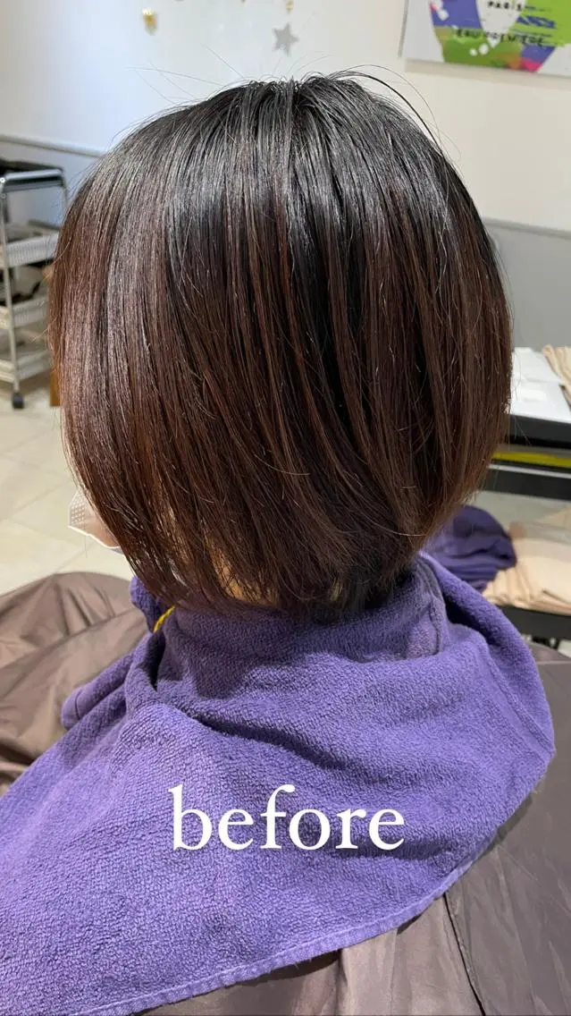ショート カラー グレージュ ヘアカラー トリートメント 過去一の柔髪ヘア 🌿einshairのヘアスタイル