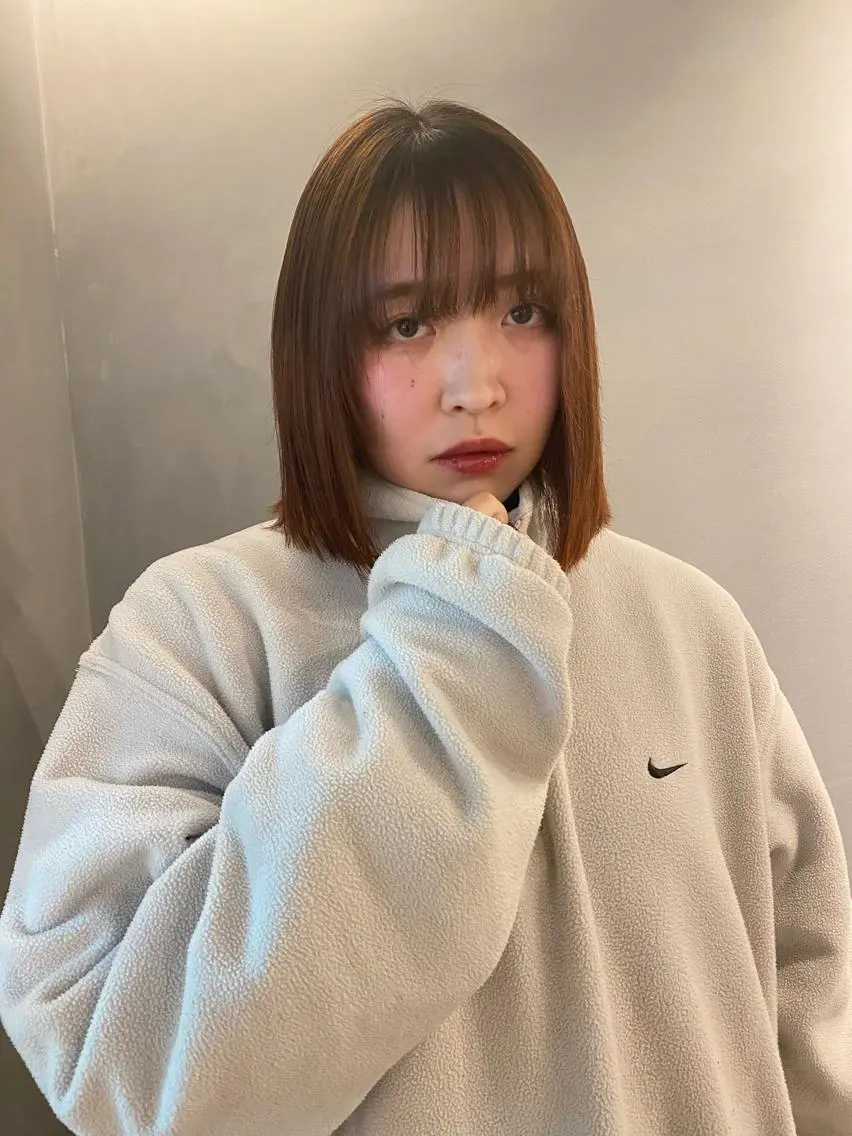 ショート オレンジブラウン MIYU💋💖 〈XENA渋谷本店〉のヘアスタイル