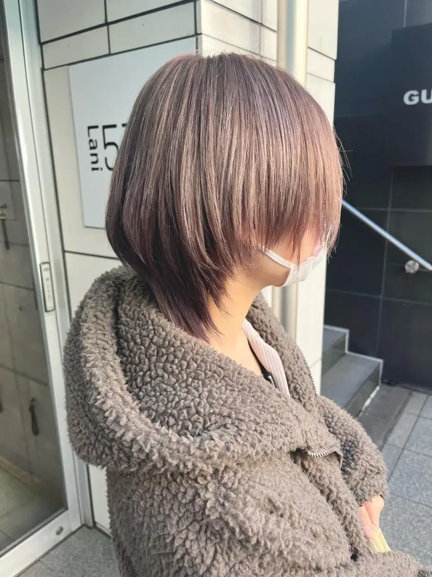 ショート カラー ヘアカラー トリートメント ヘアセット 🎀透明感 カラー🎀ミズキのヘアスタイル