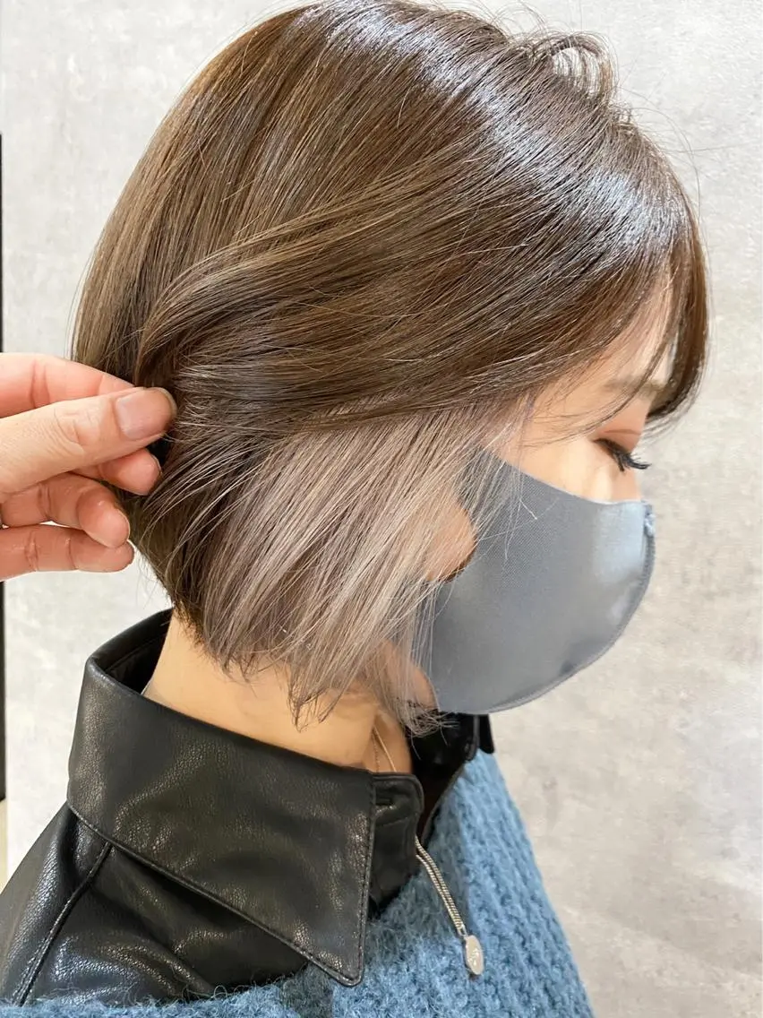 ショート カラー インナーカラー ボブ 寺嶋 貴大のヘアスタイル