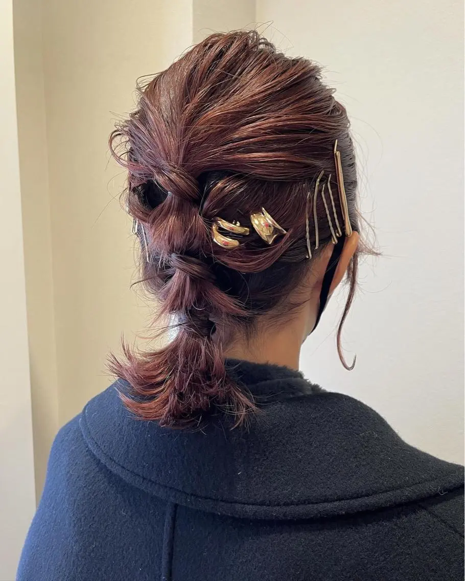 ミディアム ヘアアレンジ ボブ ヘアセット サソウ ユリエ🥥のヘアスタイル