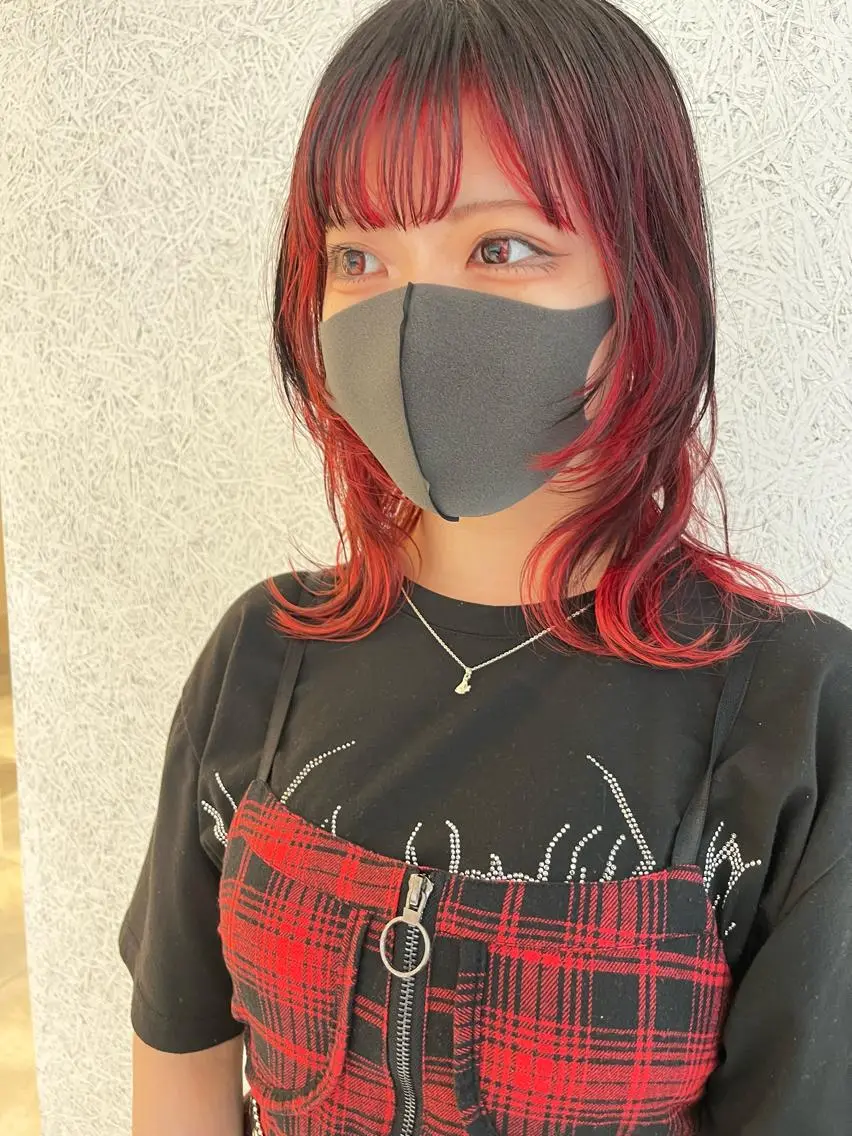 ミディアム 顔周りカット ウルフカット SOYON 🤍CHIZU🤍.のヘアスタイル