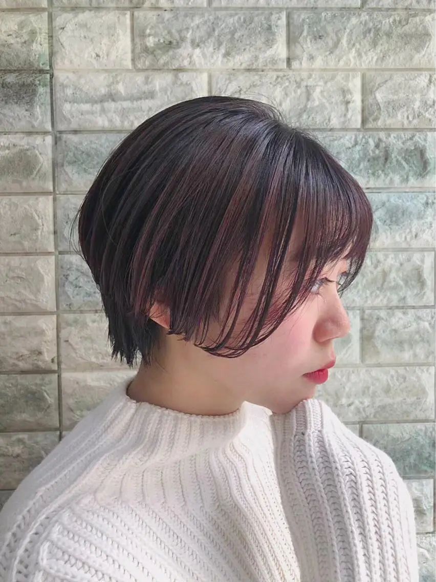 ショート カラー ラベンダーカラー ピンクカラー ピンクラベンダー ショートヘア 艶髪 ♡Tomiyaのヘアスタイル