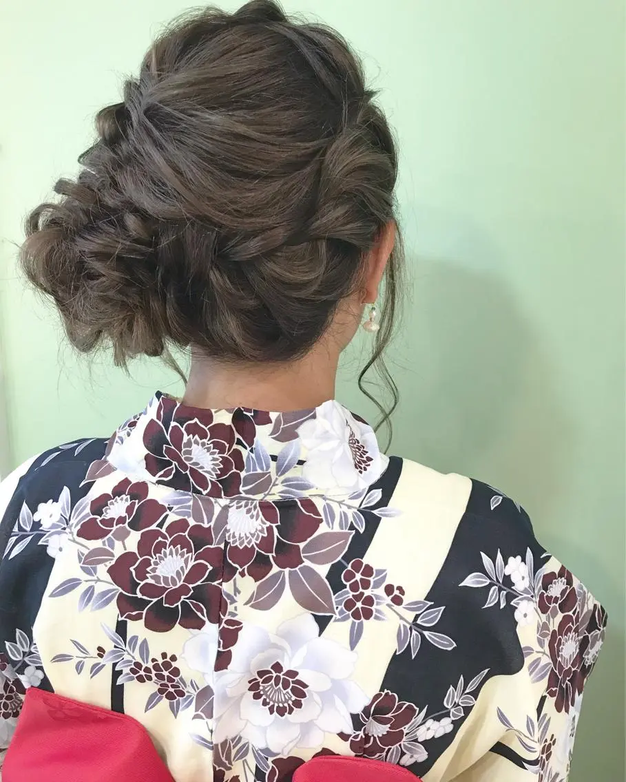 ロング ヘアアレンジ 浴衣 takebuchi harukaのヘアスタイル