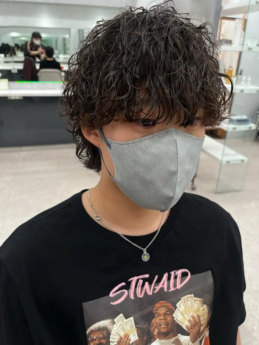 パーマ メンズ メンズパーマ 波巻きパーマ メンズウルフカット ウルフカット カット パーマ 🍐シャドウパーマ メンズ特化/守岡🍐のヘアスタイル