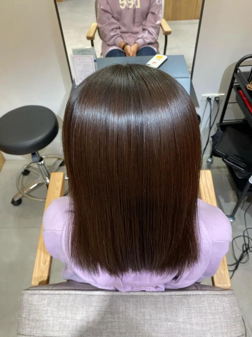 ミディアム カット 縮毛矯正 【美髪✖️髪質改善】 【ネオメテオ】寿藤のヘアスタイル